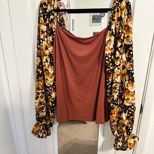 Pretty boutique floral off the shoulder top